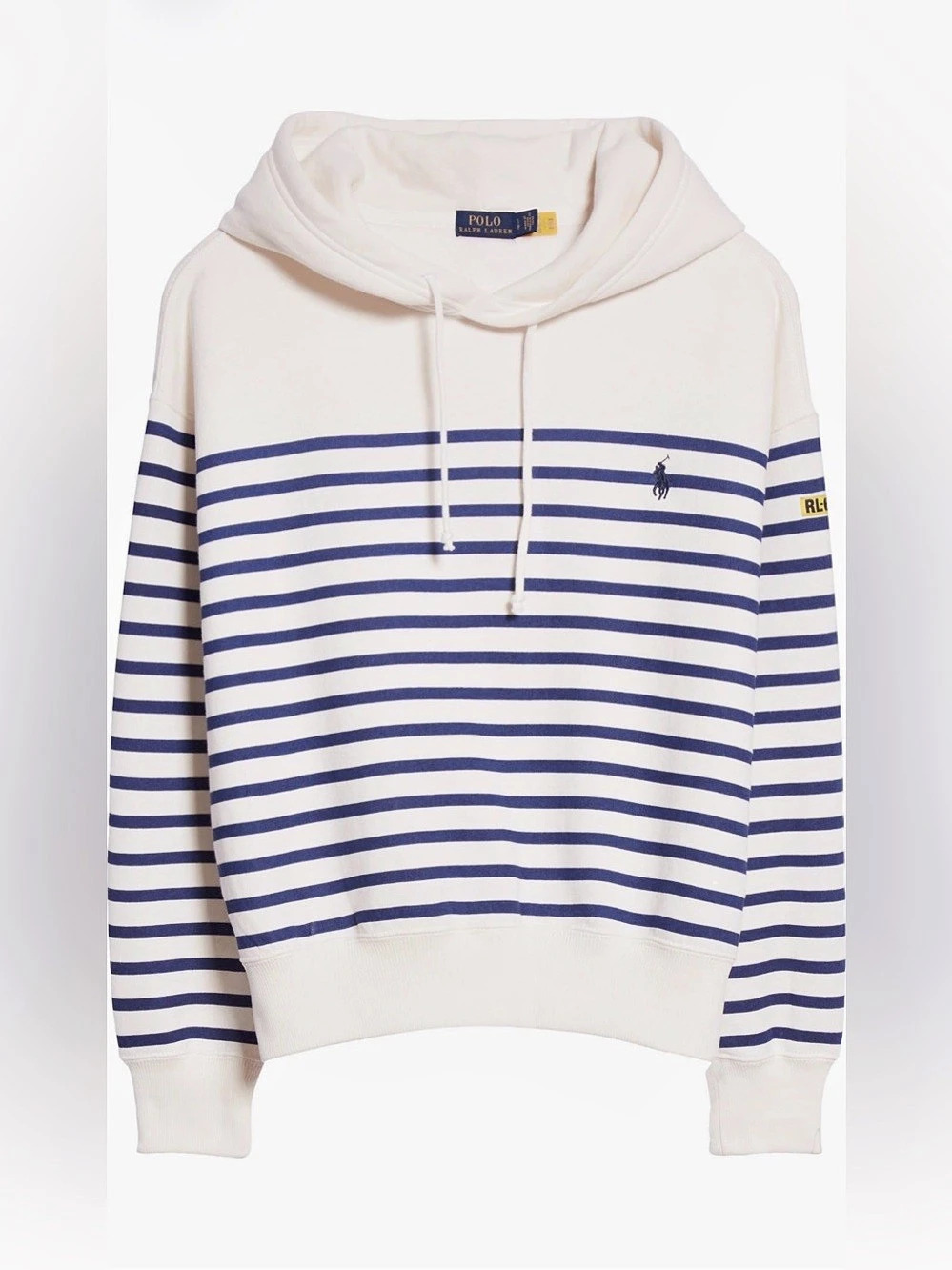 Polo Ralph Lauren Stripe Hoodie Striped White & Blue XS Like New